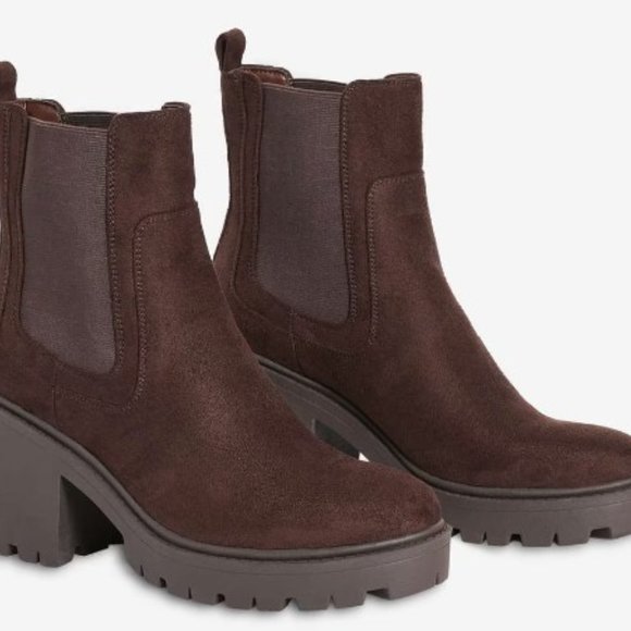 Faux Suede Platform Chelsea Boots - Picture 3 of 5